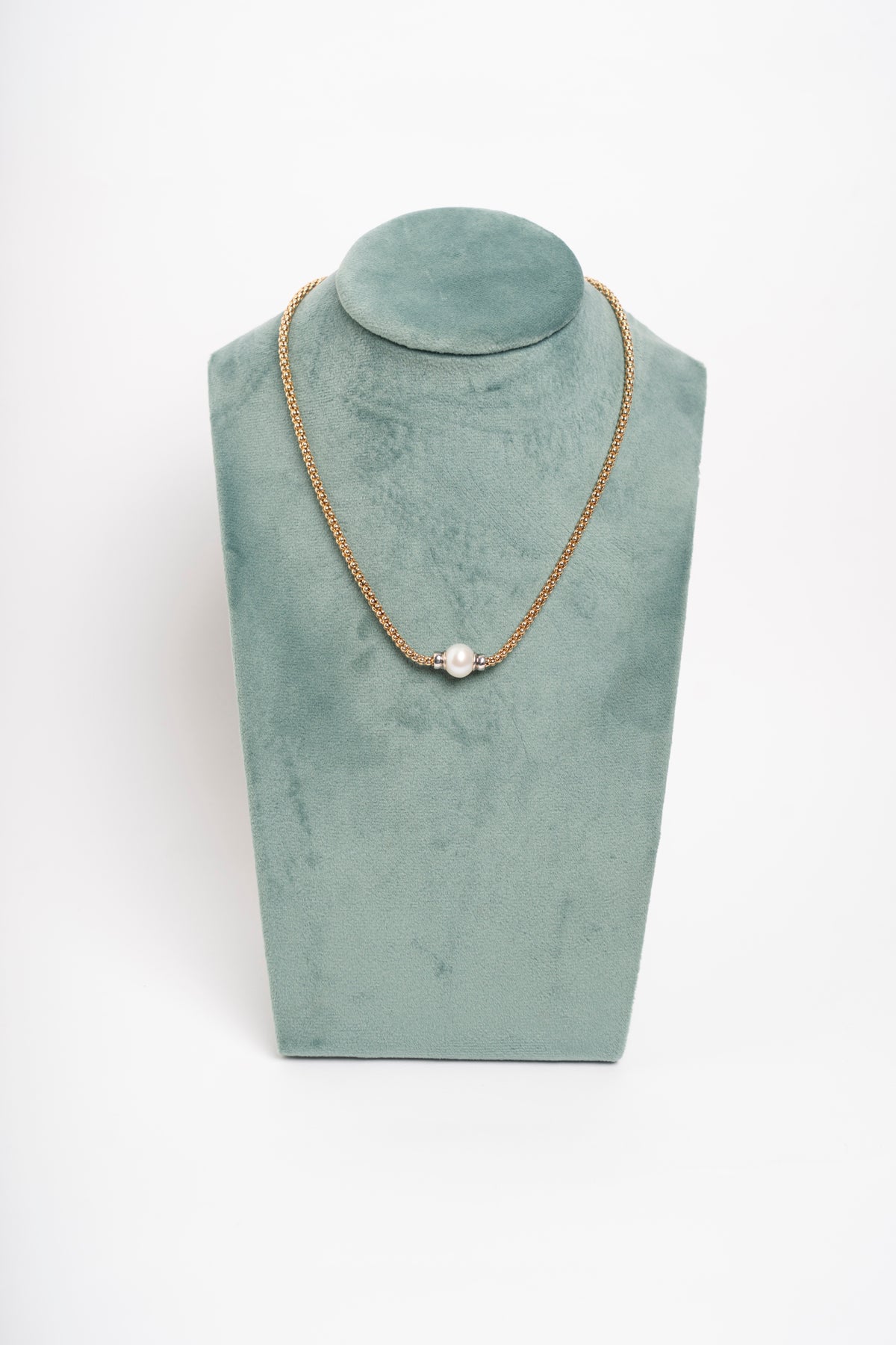 SOARA - COLLANA ARGENTO PLACCATO ORO E PERLA CENTRALE