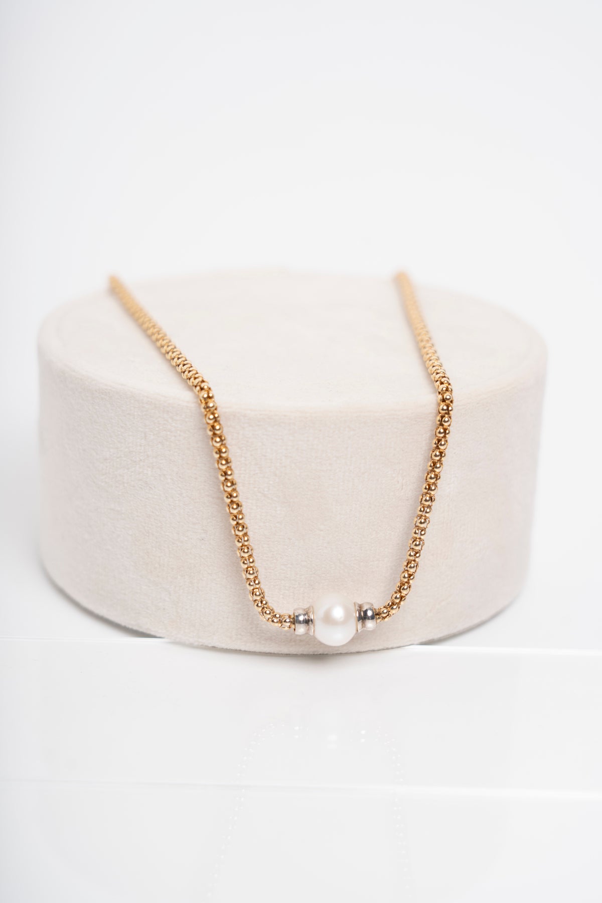 SOARA - COLLANA ARGENTO PLACCATO ORO E PERLA CENTRALE