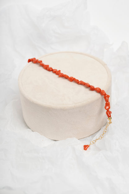 SOARA - BRACCIALE IN CORALLO SFERE LISCE IRREGOLARI