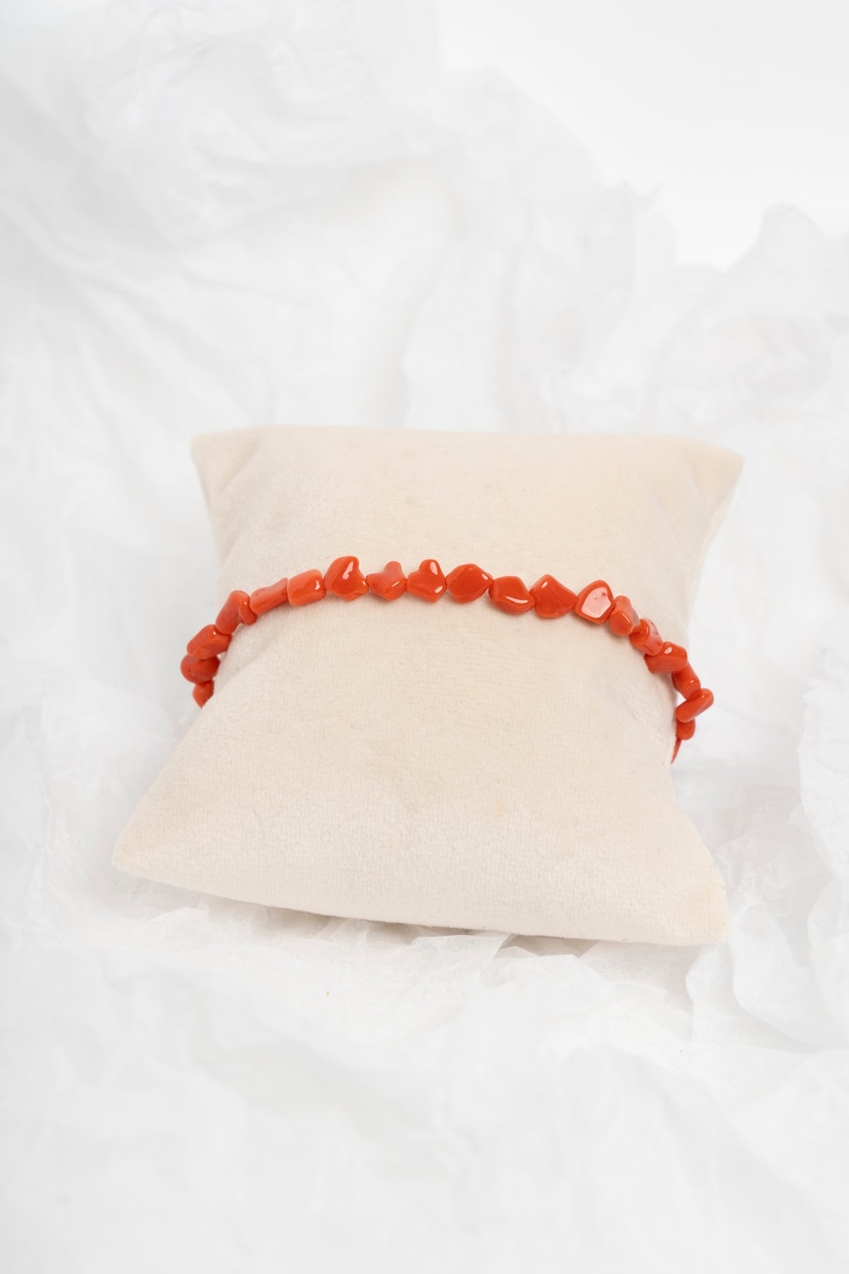 SOARA - BRACCIALE IN CORALLO SFERE LISCE IRREGOLARI