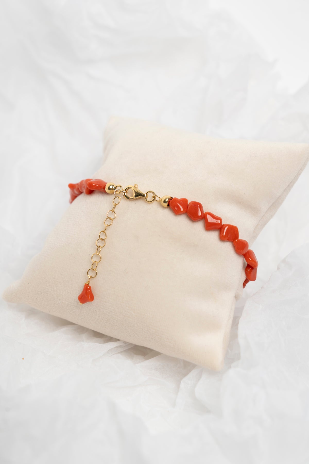 SOARA - BRACCIALE IN CORALLO SFERE LISCE IRREGOLARI