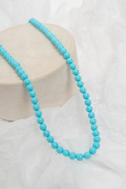 SOARA- COLLANA GIROCOLLO SFERE LISCE TURCHESI