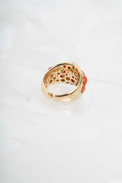 SOARA - ANELLO IN ARGENTO CORALLO