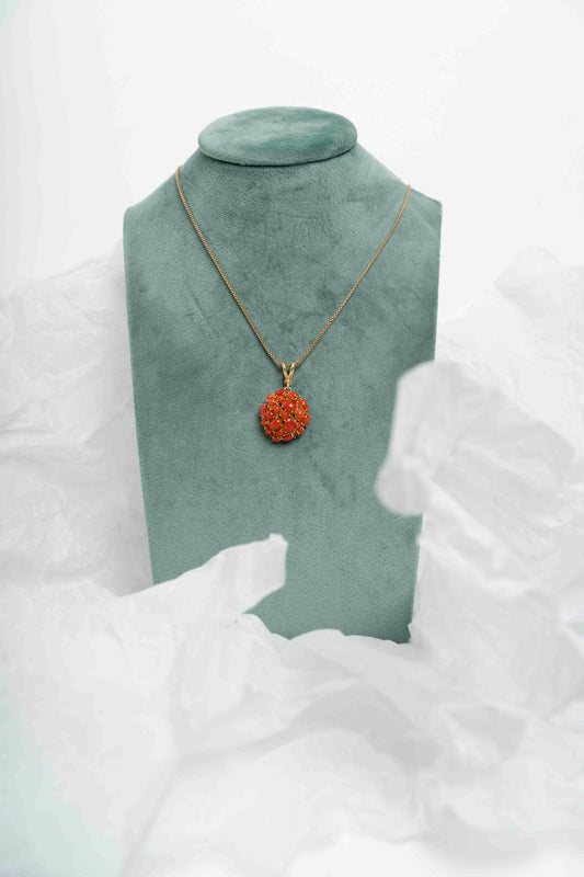 SOARA - COLLANA CON PENDENTE TONDO IN CORALLO