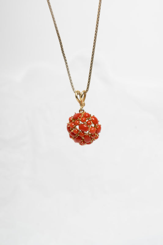 SOARA - COLLANA CON PENDENTE TONDO IN CORALLO