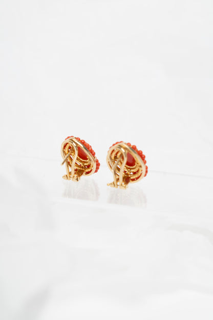 SOARA - ORECCHINI A GOCCIA CON CENTRALE E MICROSFERE IN CORALLO