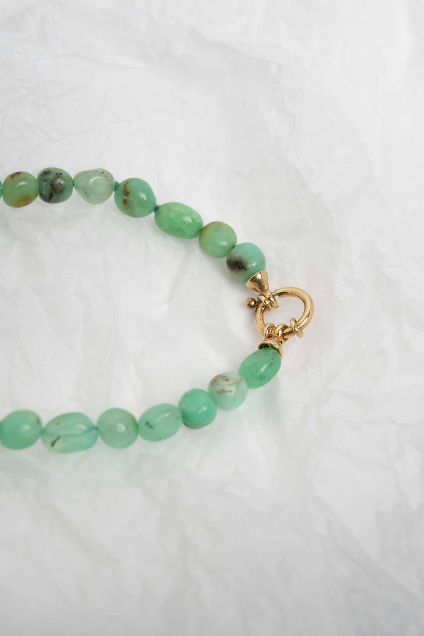 SOARA - COLLANA LUNGA CRISOPRASIO, CORALLO E AMBRA