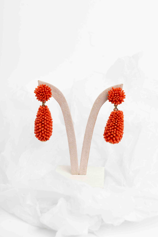 SOARA - ORECCHINI PENDENTI CESPUGLIO IN CORALLO