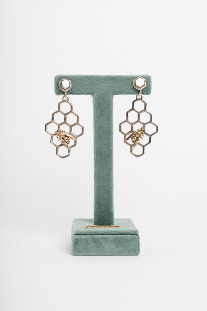 NEMORIS -  ORECCHINI ALVEARE ARGENTO E BRONZO