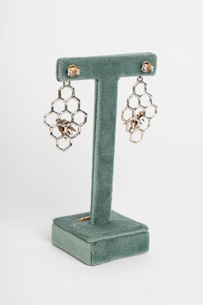 NEMORIS -  ORECCHINI ALVEARE ARGENTO E BRONZO