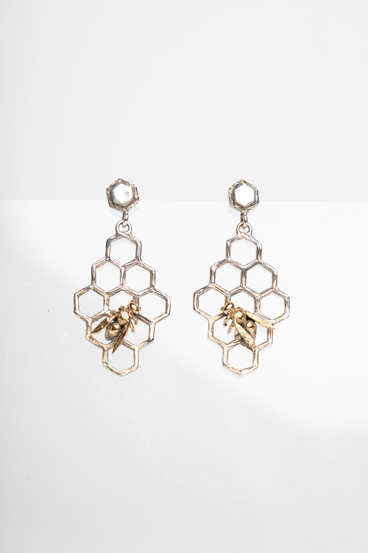 NEMORIS -  ORECCHINI ALVEARE ARGENTO E BRONZO