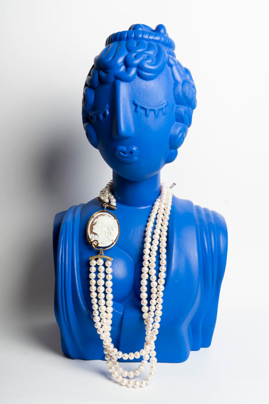 COLLANA PERLE MULTIFILI CON CAMEO
