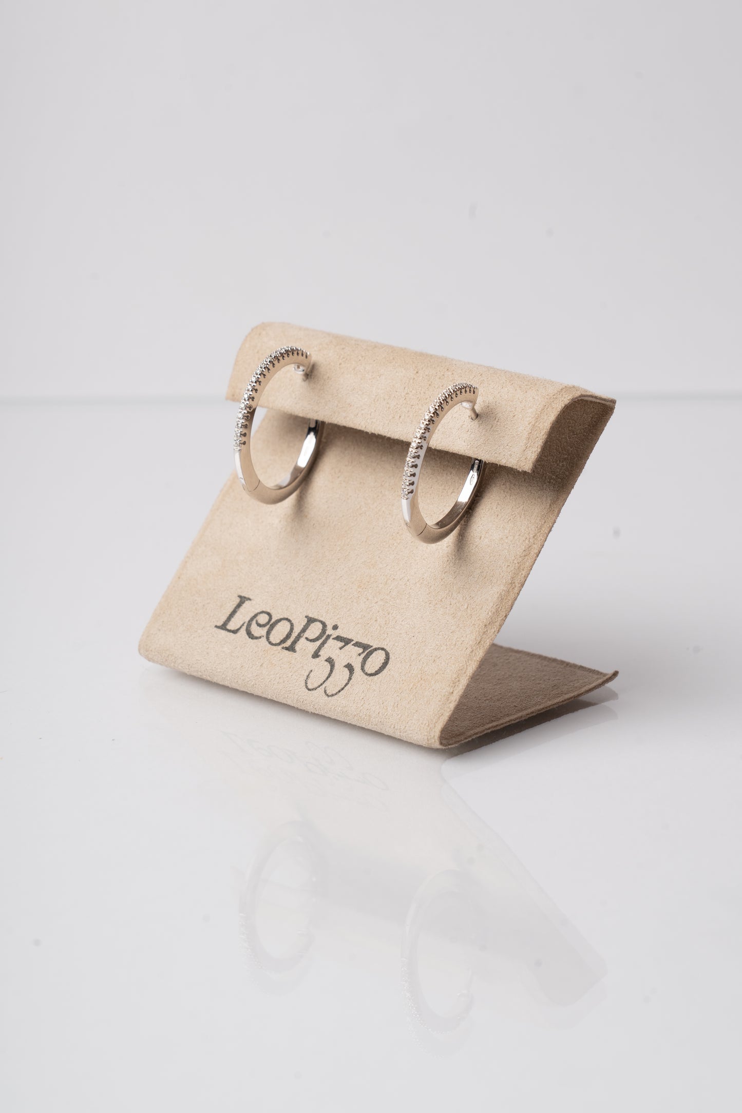 LEO PIZZO - ORECCHINI CERCHI ORO BIANCO CON DIAMANTI