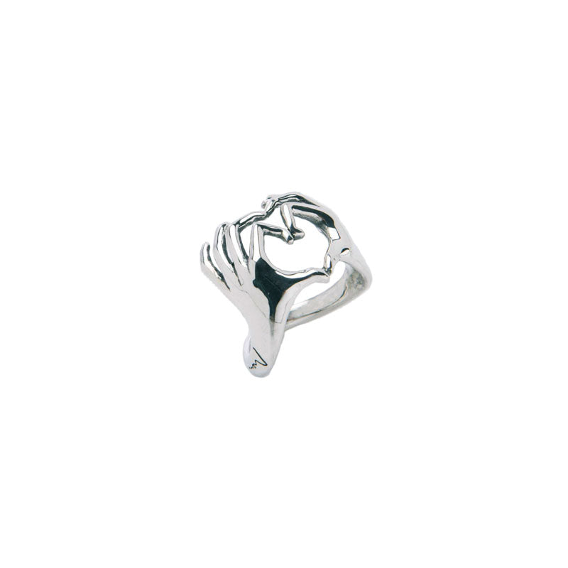 NEMORIS - ANELLO EMOJY MANI CUORE ARGENTO