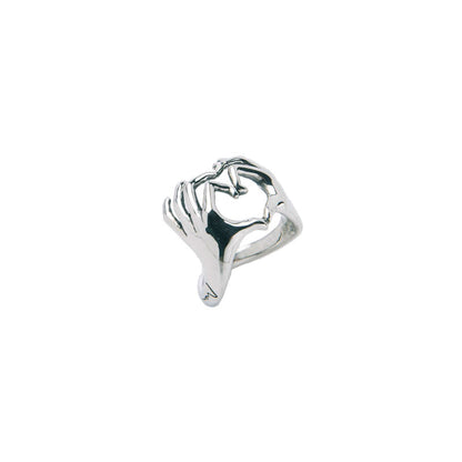 NEMORIS - ANELLO EMOJY MANI CUORE ARGENTO