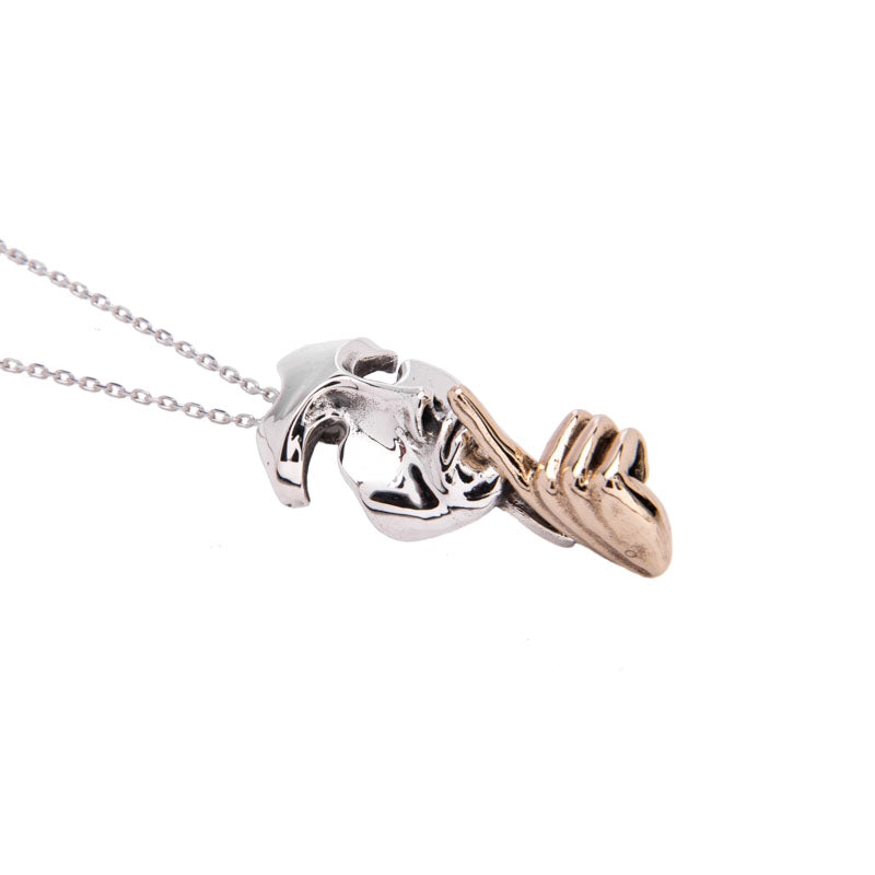 COLLANA SHUT UP -  ARGENTO E BRONZO