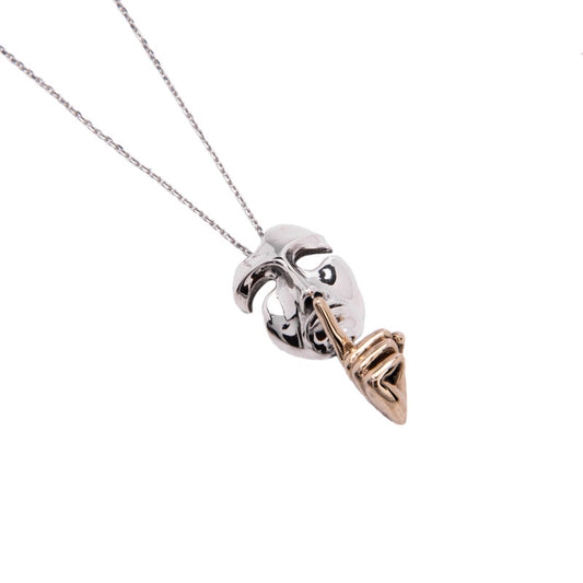COLLANA SHUT UP -  ARGENTO E BRONZO