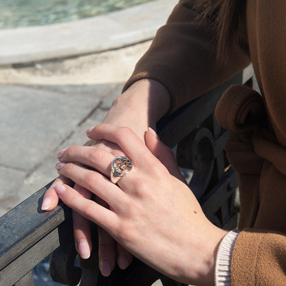 NEMORIS - ANELLO AREGENTO E BRONZO CON GOLFO DI NAPOLI