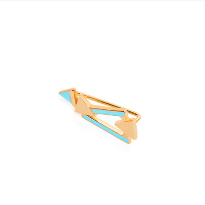 VALENTINA FERRAGNI - ORECCHINO MONO TIFFANY E ARGENTO DORATO