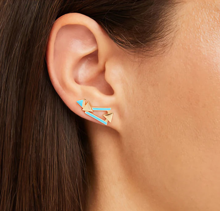 VALENTINA FERRAGNI - ORECCHINO MONO TIFFANY E ARGENTO DORATO