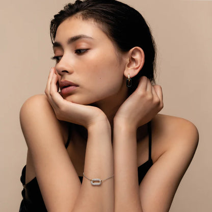 TI SENTO - ORECCHINI OVALI ARGENTO DORATO E ZIRCONI