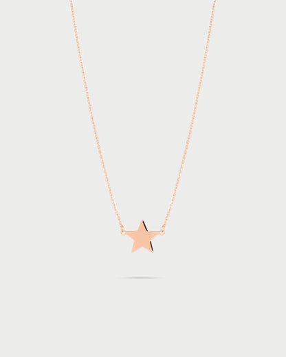 GIROCOLLO ARGENTO ROSE' CON STELLA A SPECCHIO