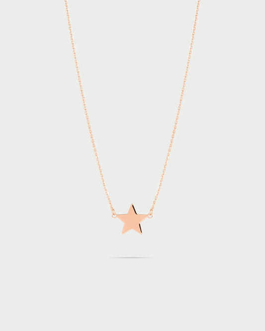 GIROCOLLO ARGENTO ROSE' CON STELLA A SPECCHIO