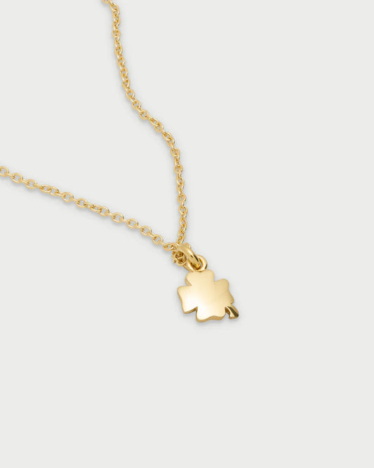 COLLANA GIROCOLLO ARGENTO DORATO PENDENTE QUADRIFOGLIO
