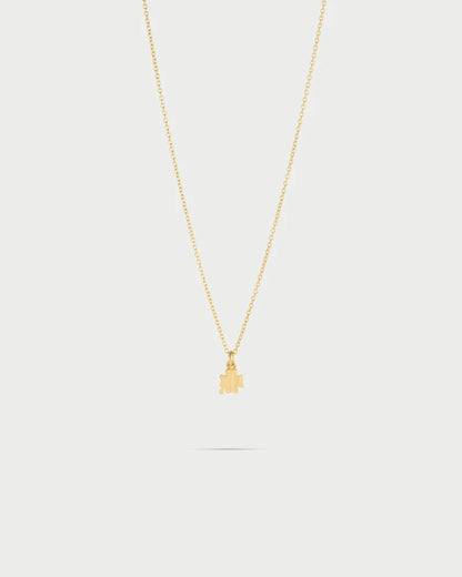 COLLANA GIROCOLLO ARGENTO DORATO PENDENTE QUADRIFOGLIO