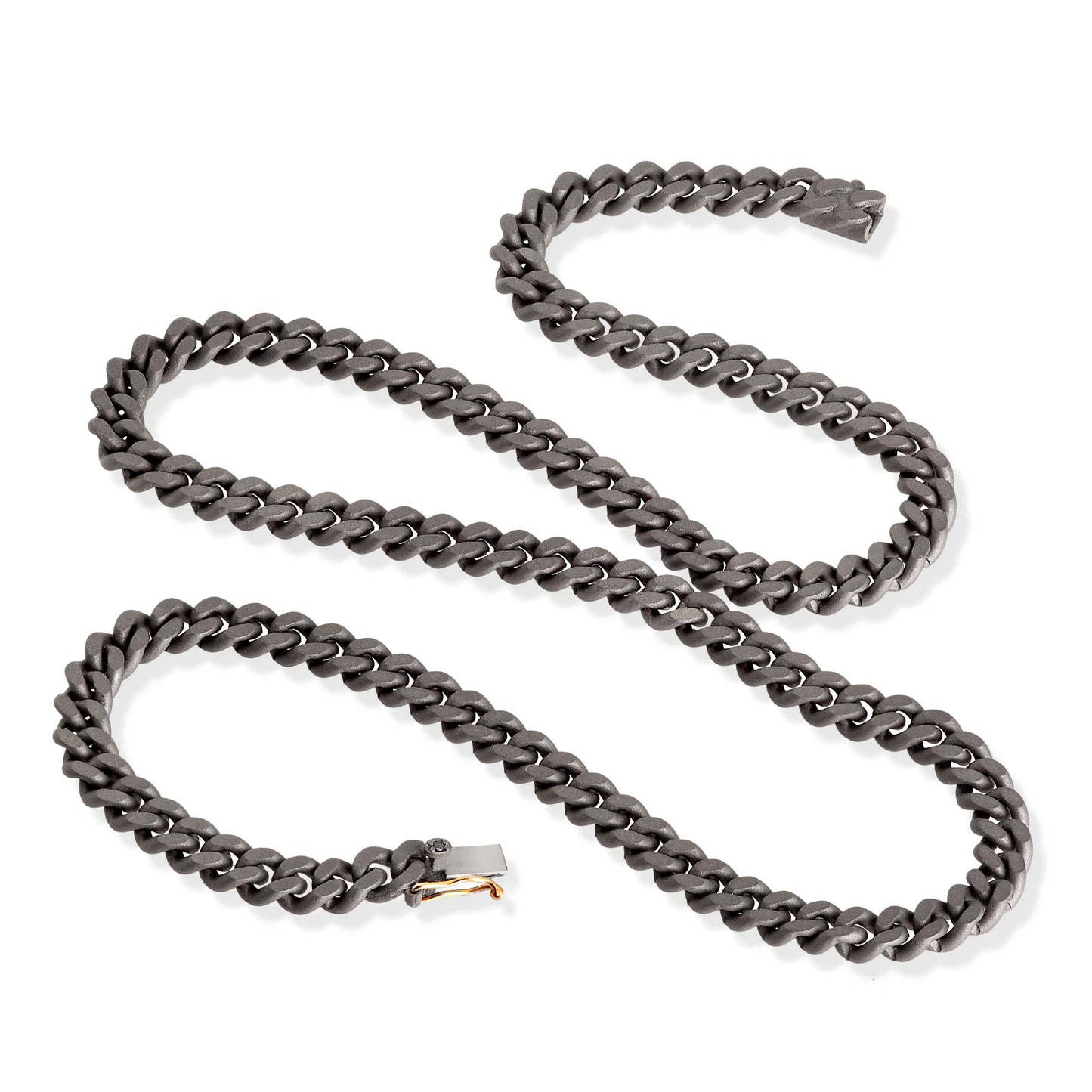 MANO J - COLLANA GROUMETTE IN TITANIO CON CHIUSURA IN ORO ROSE'