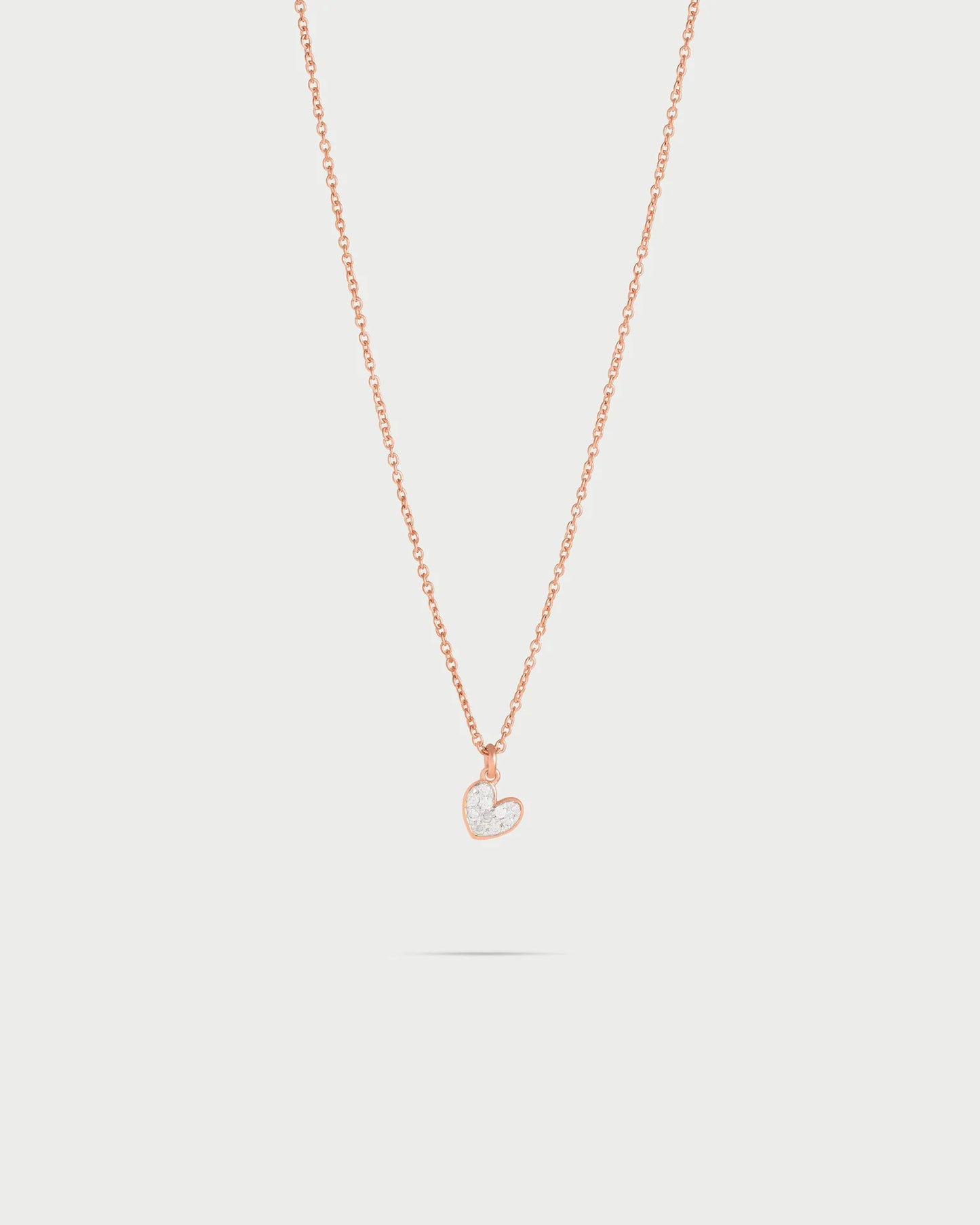GIROCOLLO ROSE' CON CIONDOLO CUORE CON ZIRCONI