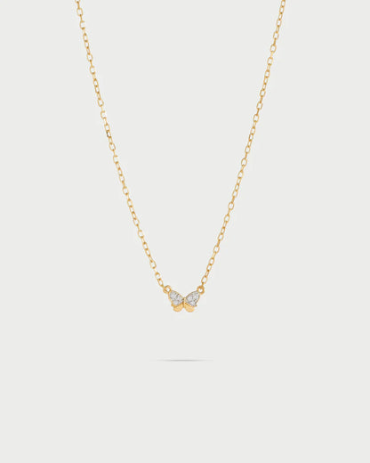 COLLANA ARGENTO DORATO CON FARFALLA PAVE' ZIRCONI