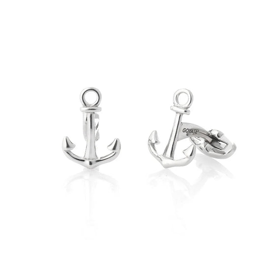 GOYATE' - GEMELLI UOMO IN ACCIAIO CON ANCORA