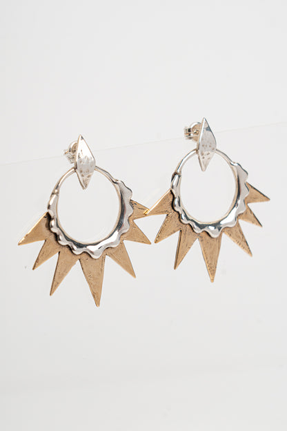 NEMORIS -  ORECCHINI RAGGI IN ARGENTO E BRONZO