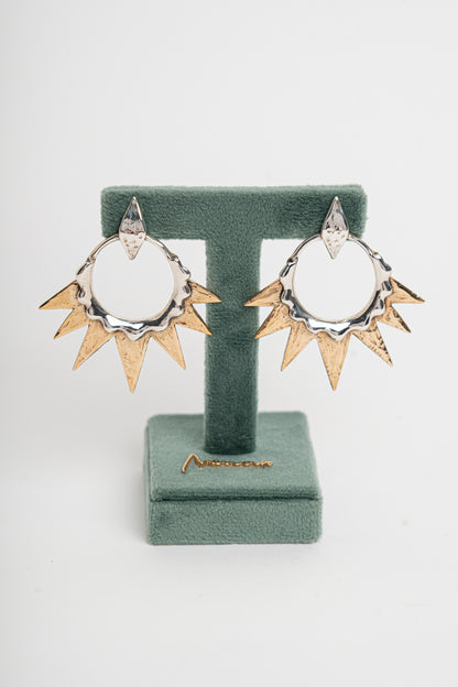 NEMORIS -  ORECCHINI RAGGI IN ARGENTO E BRONZO
