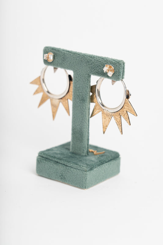 NEMORIS -  ORECCHINI RAGGI IN ARGENTO E BRONZO