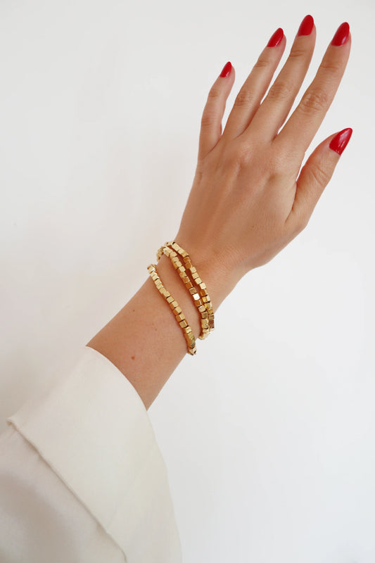 BRACCIALE MULTIFILI ARGENTO DORATO