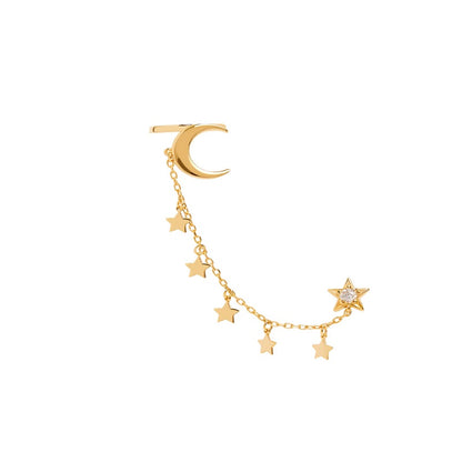 VALENTINA FERRAGNI - EARCUFF STARS CON STELLE E LUNA ARGENTO DORATO