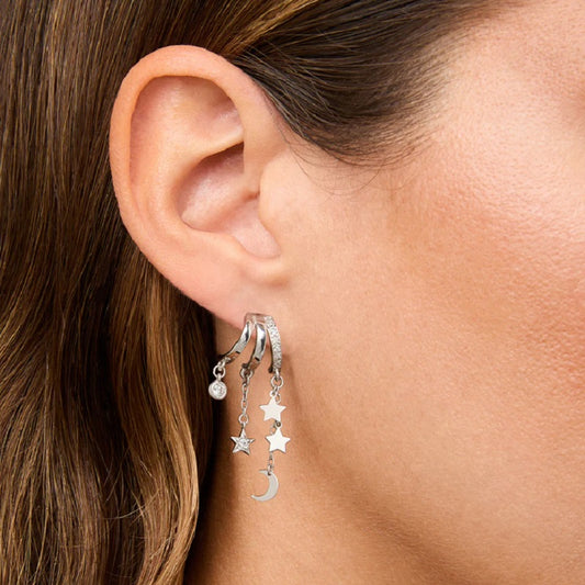 VALENTINA FERRAGNI - MONO ORECCHINO STARS MINI HOOPS SILVER