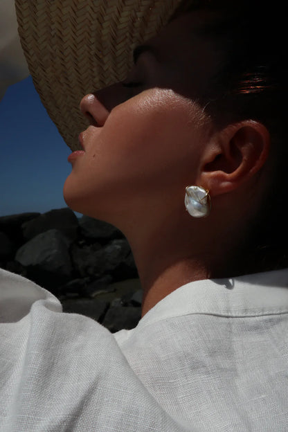 LDMO - ORECCHINI CLORINDE PERLE BAROCCHE E ARGENTO DORATO