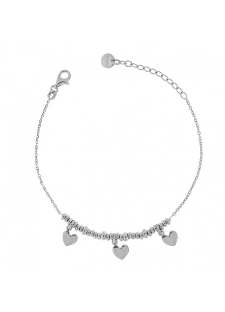 BRACCIALE ARGENTO  3 CUORI PENDENTI