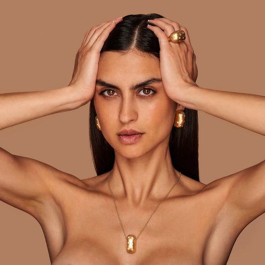 COLLANA CON CIONDOLO ARGENTO DORATO E ZIRCONI