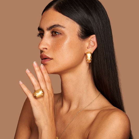ANELLO ARGENTO DORATO E ZIRCONI
