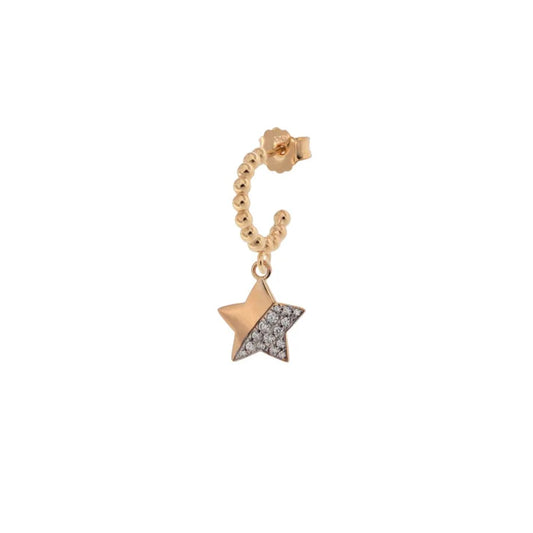 ORECCHINO MONO ARGENTO ROSE' E ZIRCONI (STELLA)