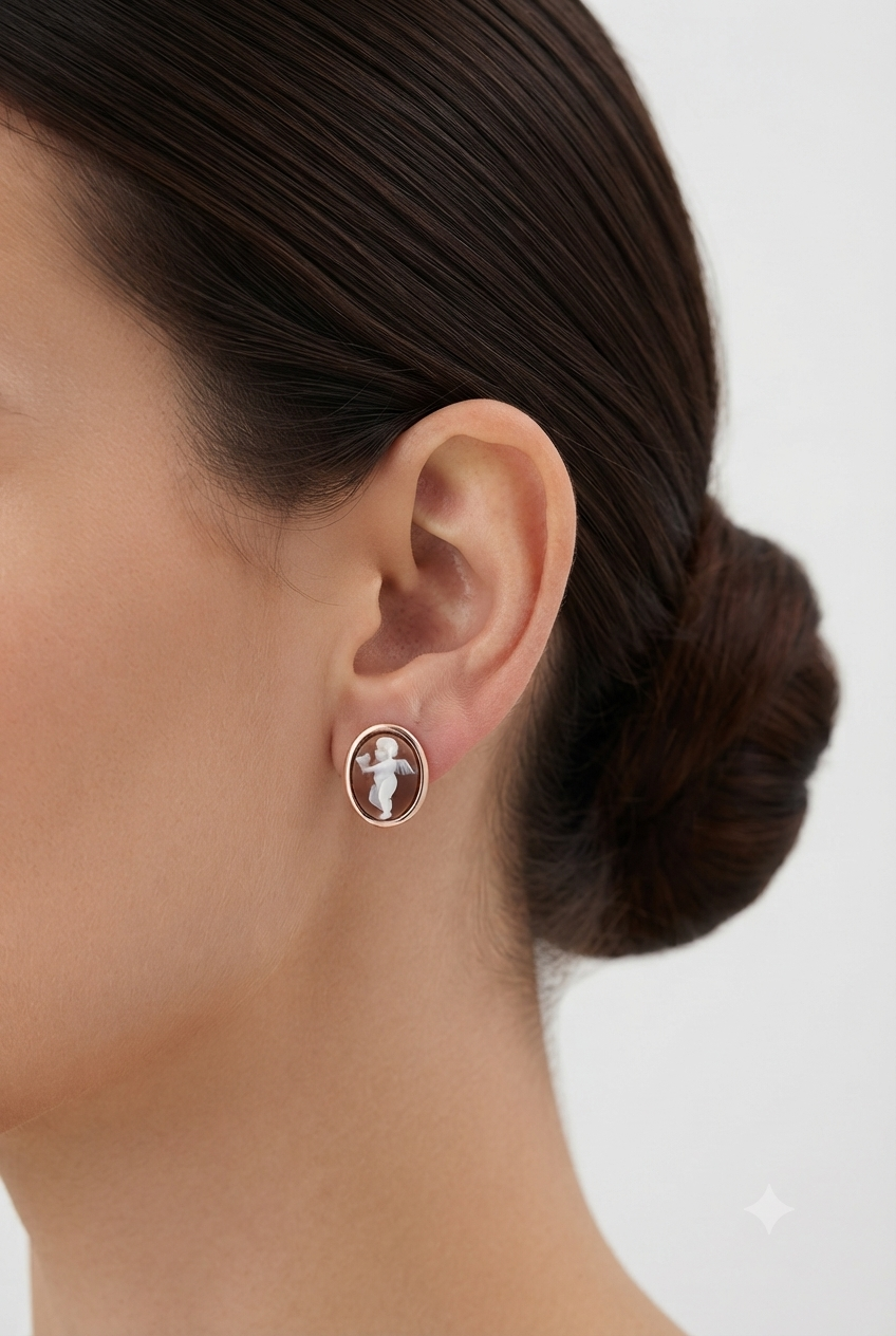 CAMEO ITALIANO - ORECCHINI A LOBO ROMANTICA PUTTO