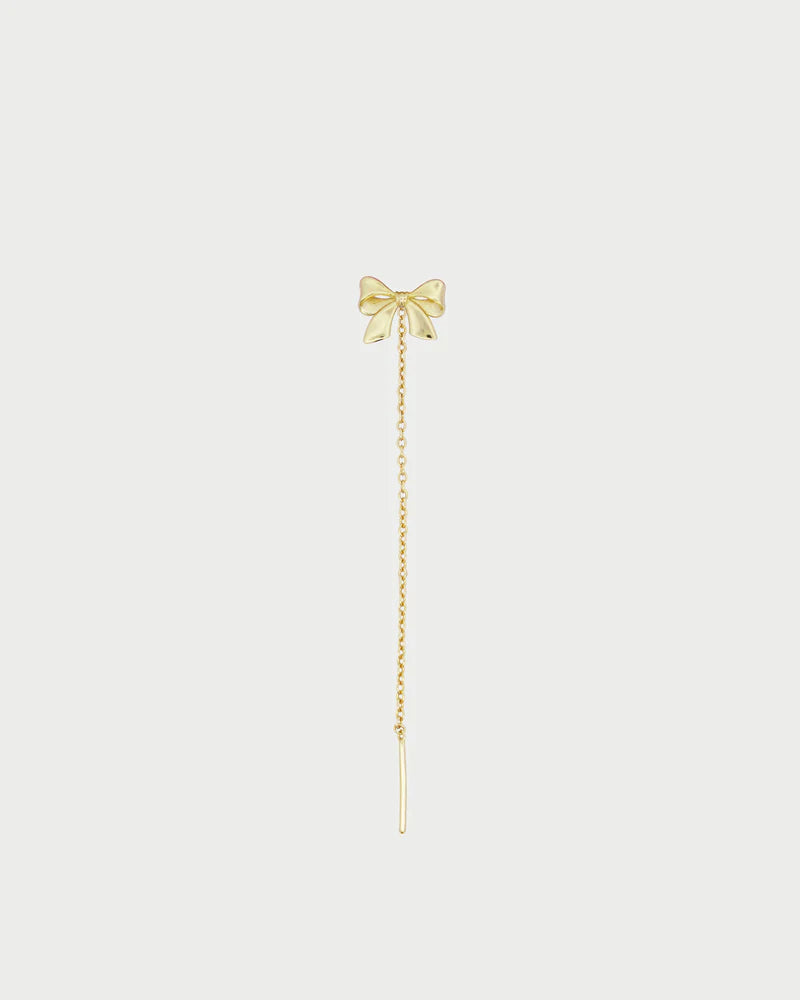 ORECCHINO PENDENTE MONO FIOCCO ARGENTO DORATO