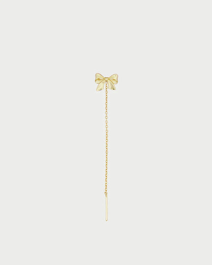 ORECCHINO PENDENTE MONO FIOCCO ARGENTO DORATO