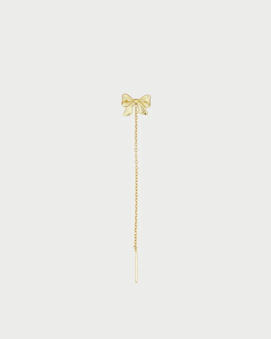 ORECCHINO PENDENTE MONO FIOCCO ARGENTO DORATO