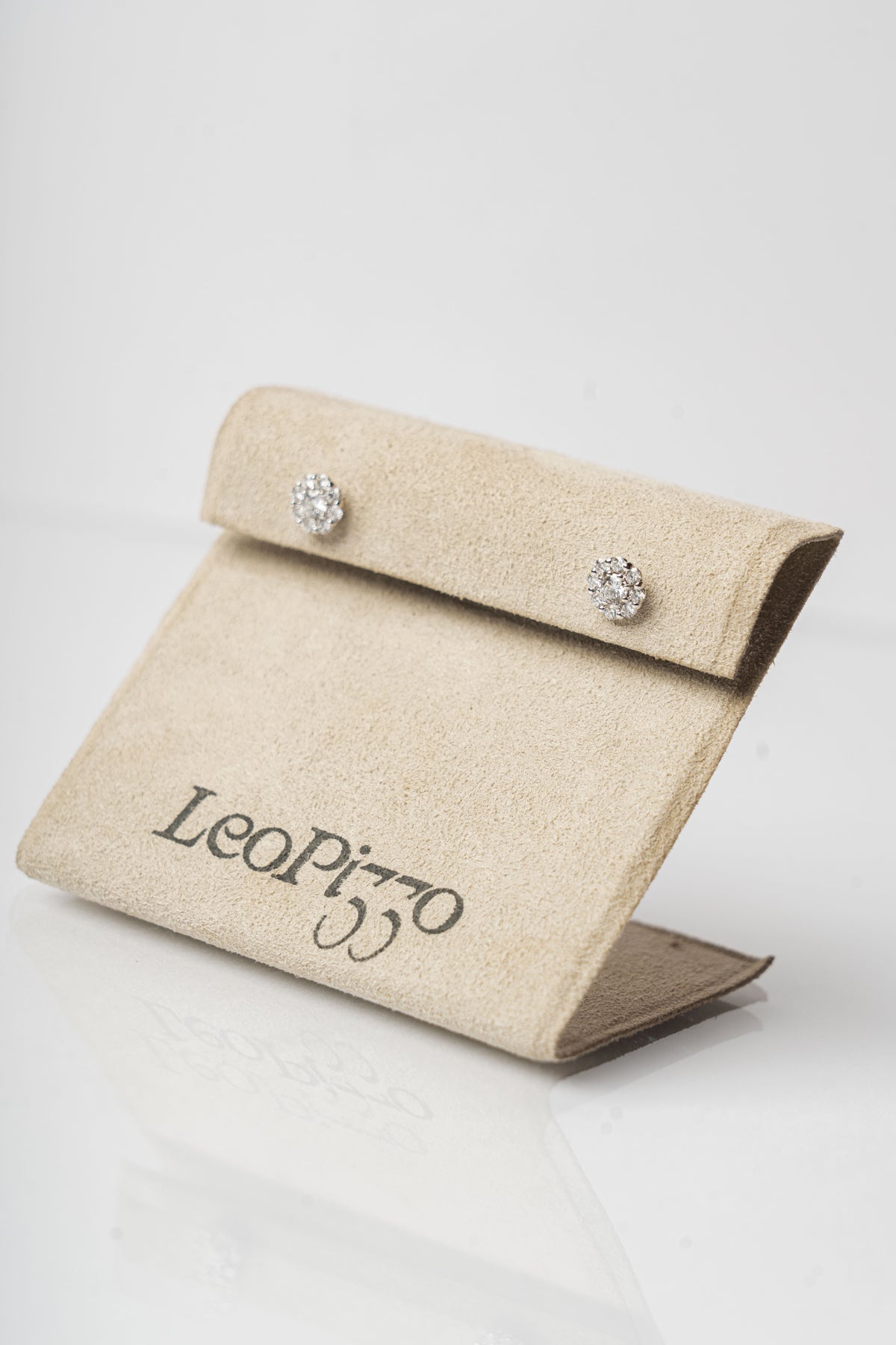 LEO PIZZO - ORECCHINI ORO BIANCO CON DIAMANTI A FIORE