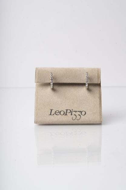 LEO PIZZO - ORECCHINI OVALI ORO BIANCO CONDIAMANTI